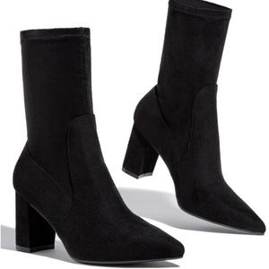 Miss Lola Black Sock Bootie NWOT